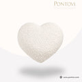Heart pillow in ivory Boucle